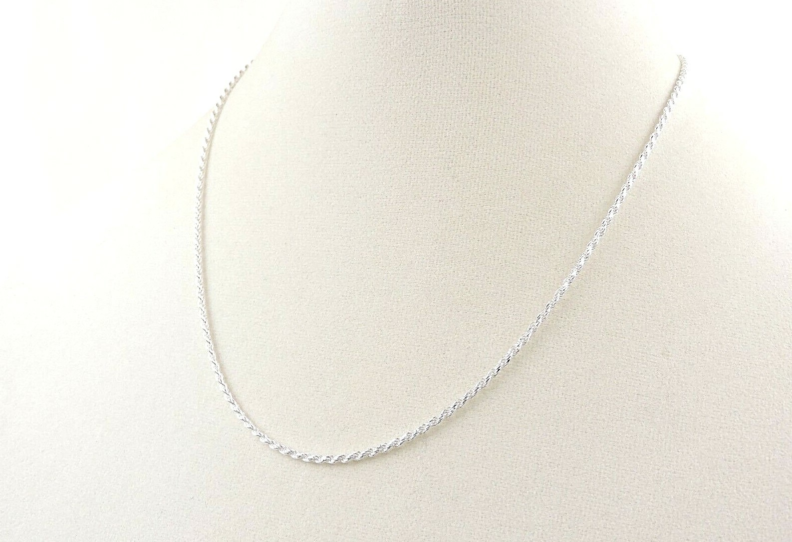 Sterling Silver 1.8 mm 040 Gauge Rope Chain Necklace 16″ – 30″