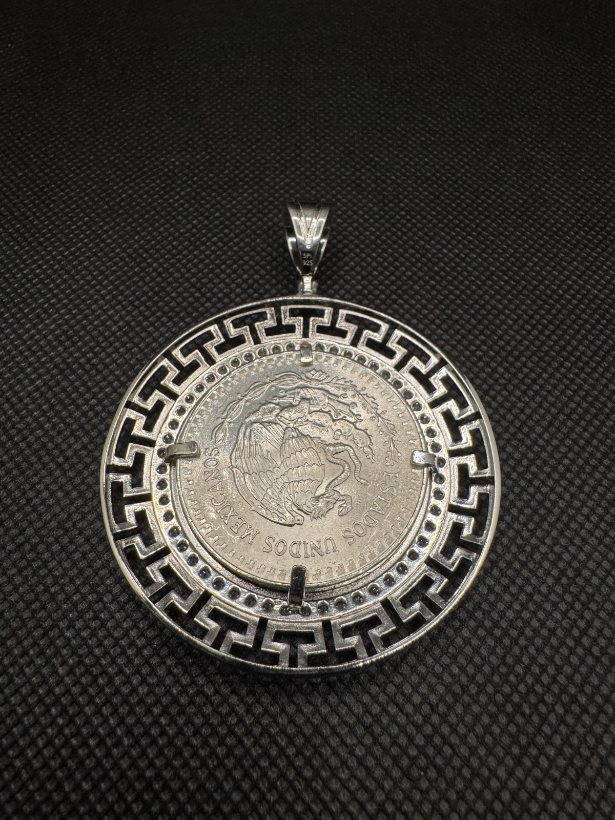 1oz .999 Centenario Libertad Coin Pendant – 925 Sterling Silver Nugget Bezel CZ
