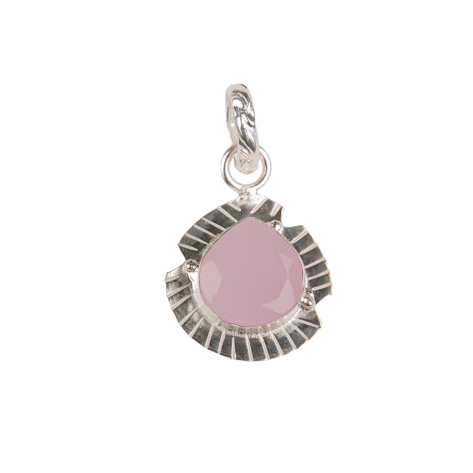 Rose Chalcedony Gemstone 925 Solid Silver Necklace Pendent 1.15″ Gift For Her