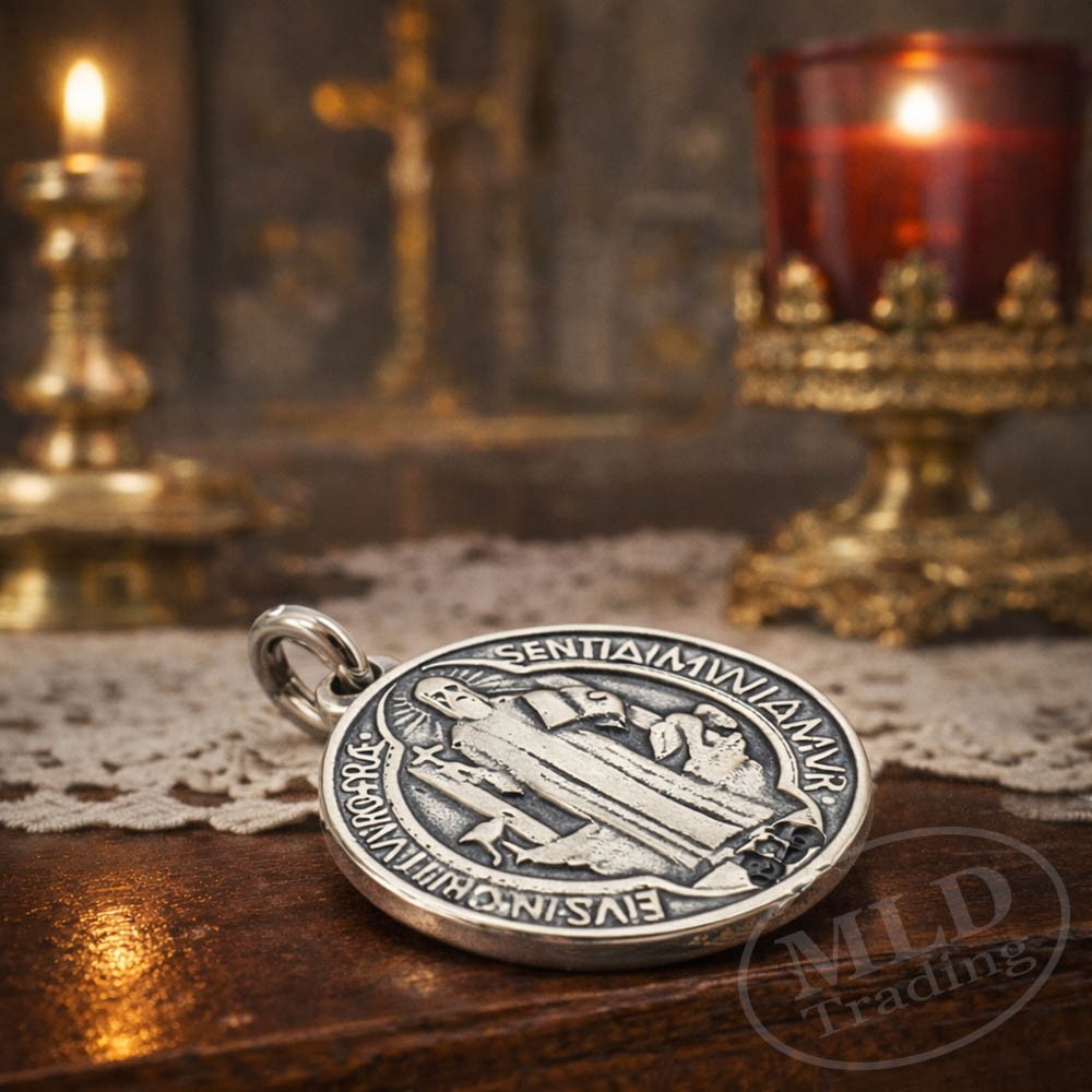 MLD 925 Sterling Silver Saint St Benedict Medal Pendant – Made In USA
