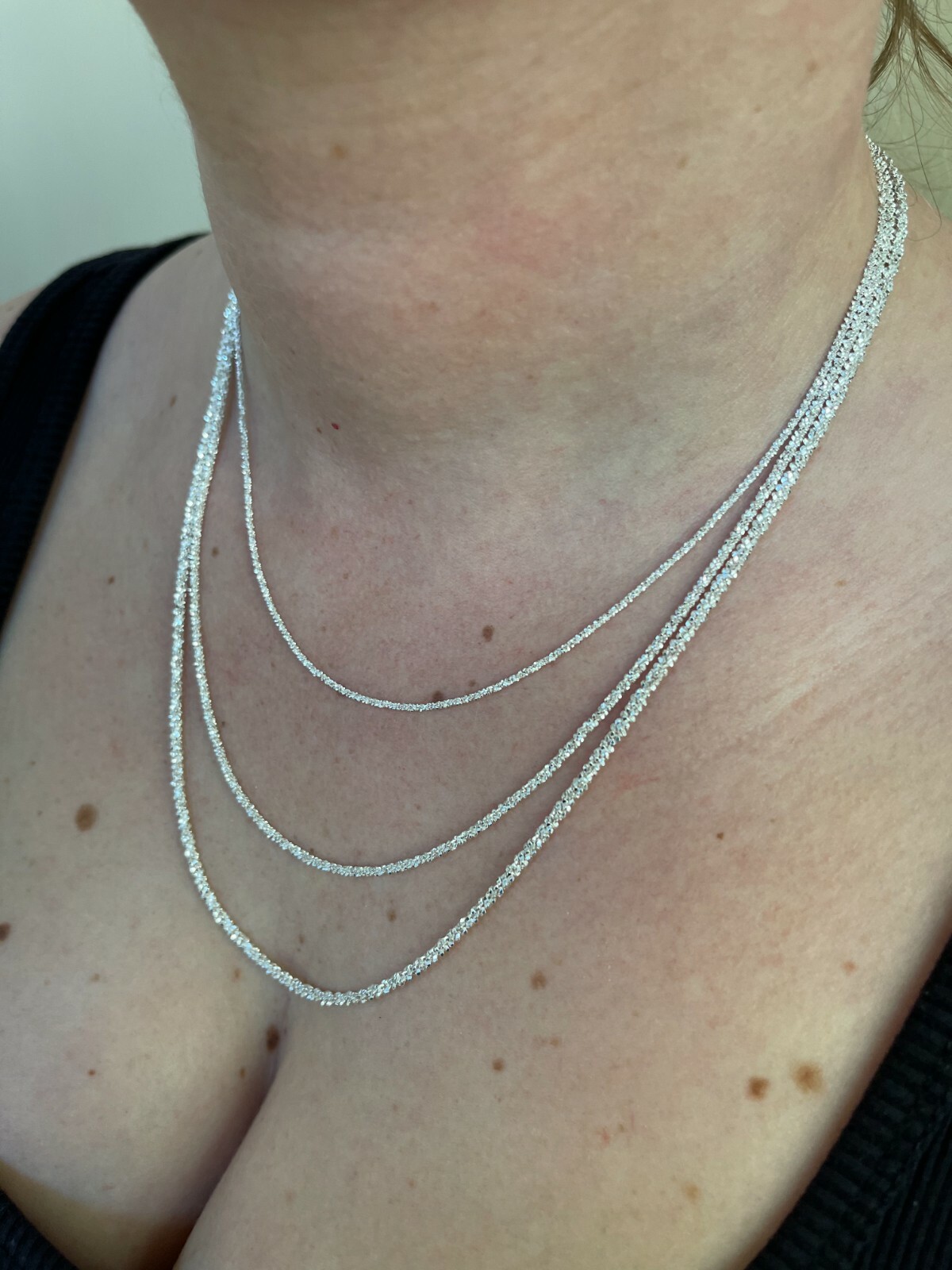 Cadena Rope Diamond Cut Plata Esterlina 925 Real Brillo Hombre Mujer 1mm-3mm