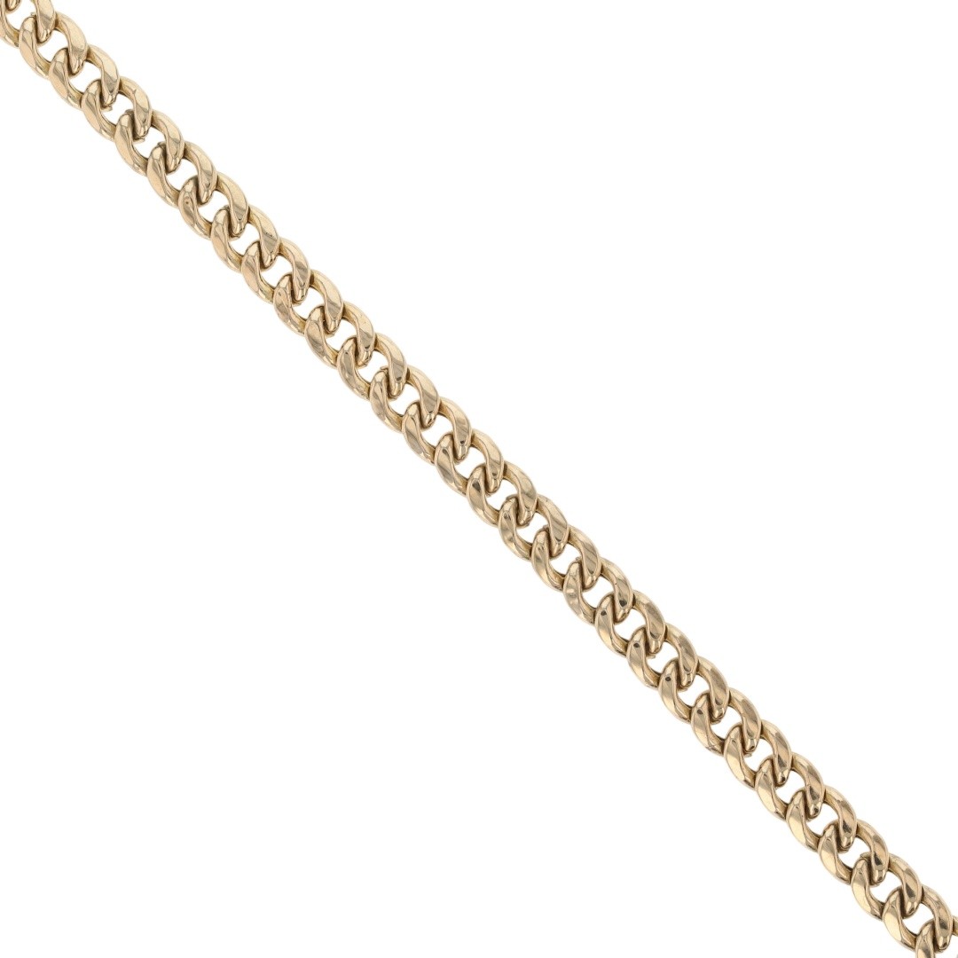 4.6mm Hollow Curb Link Chain 16″ Necklace 10k Yellow Gold Italy 7.63 Grams