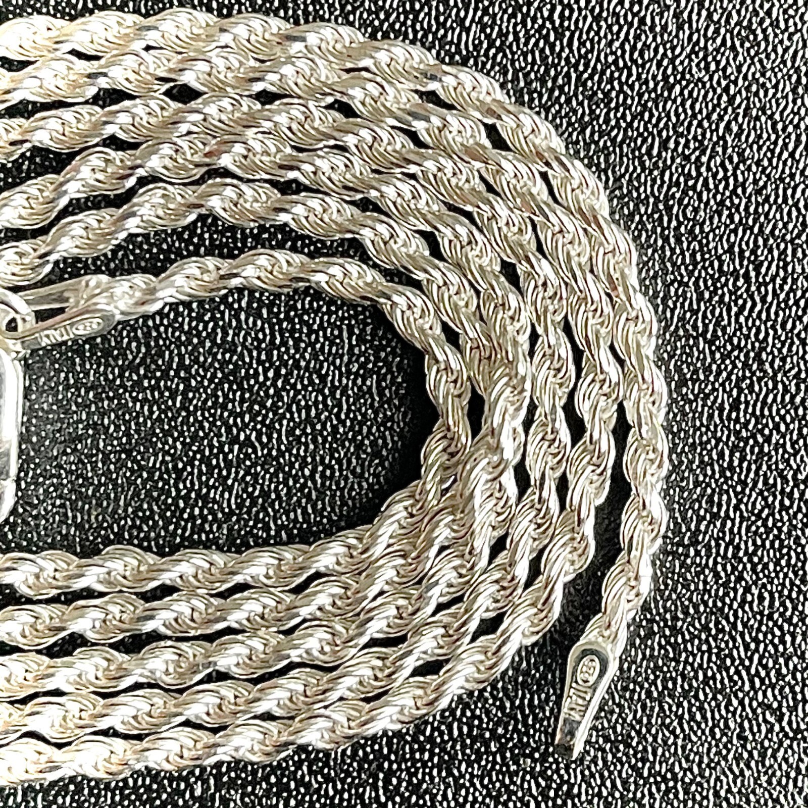 Italy Sterling Silver 925 Diamond Cut Rope Chain Necklace 2MM Free Shipping Gift