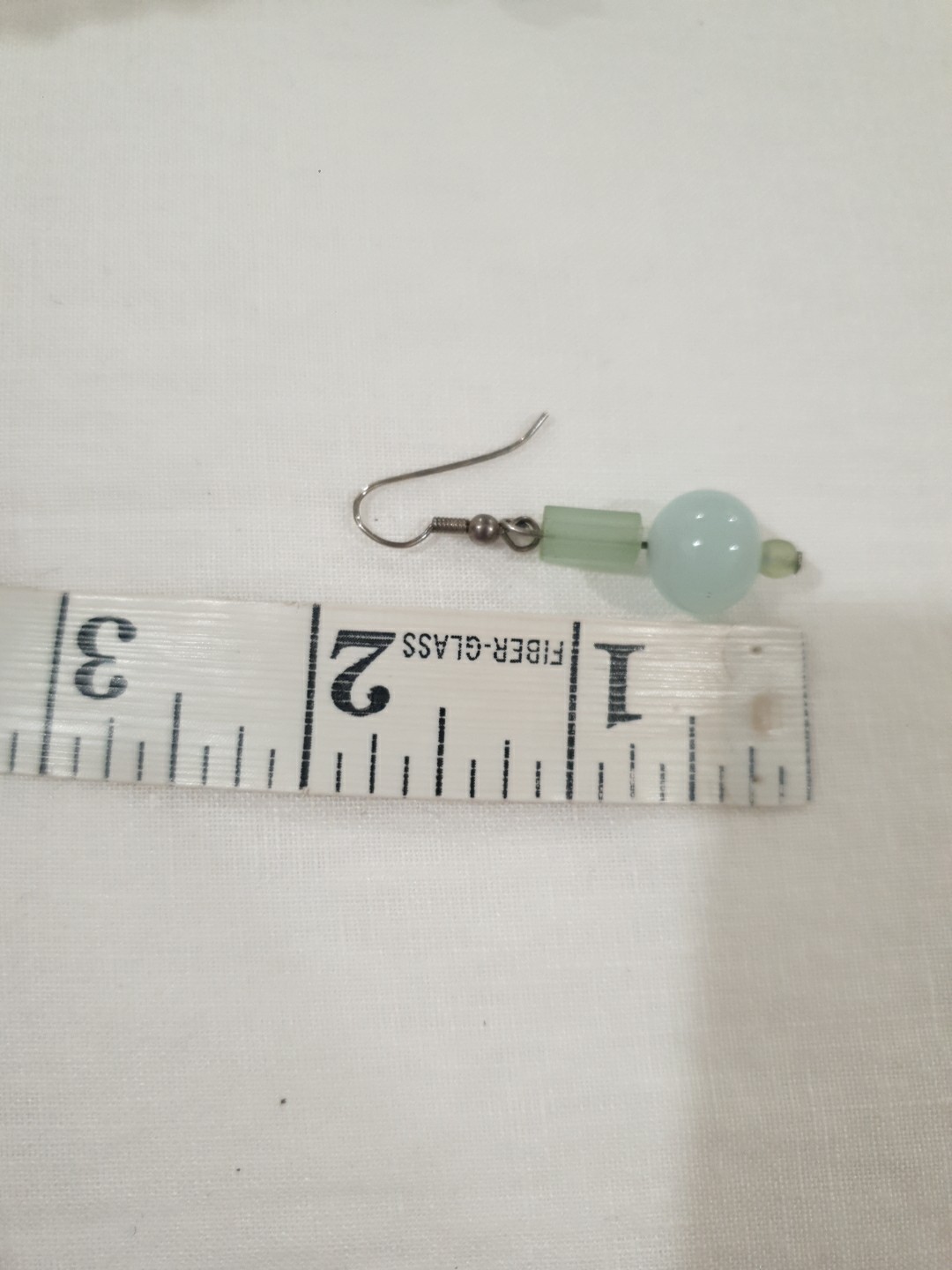 Vtg Hand Knotted Jade Necklace Jewelry Sea Green Beads & Dangling Earrings