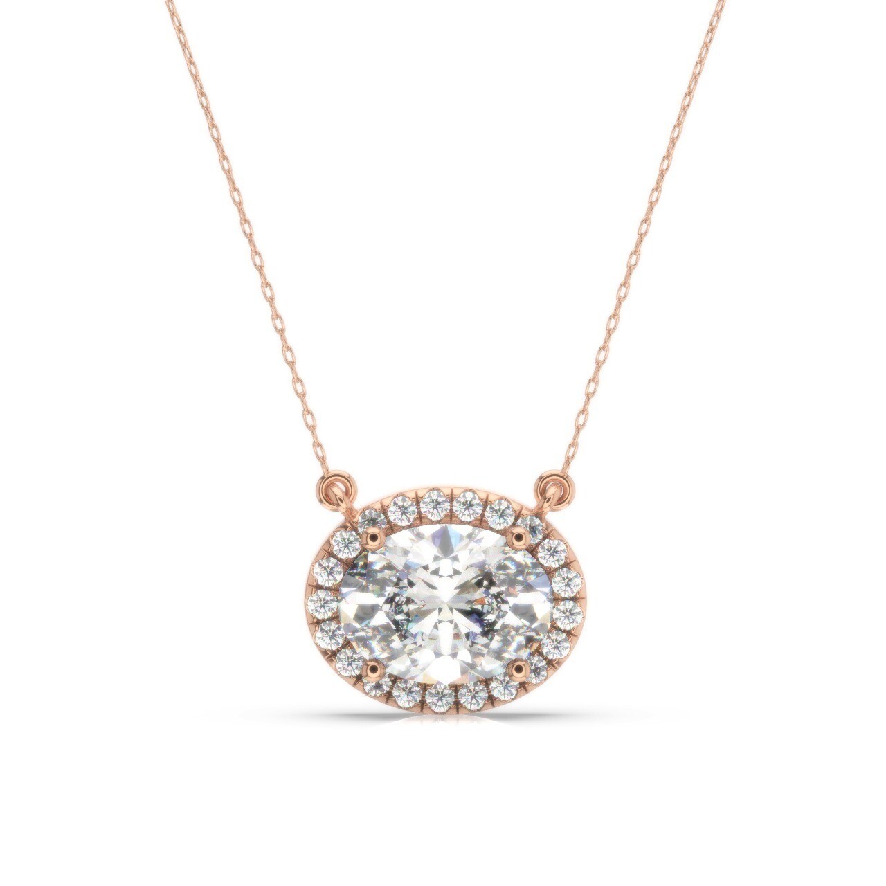 IGI Diamond Pendant VVS2 D Oval 1.65 Ct Lab-created 14k White Gold Eye Clean