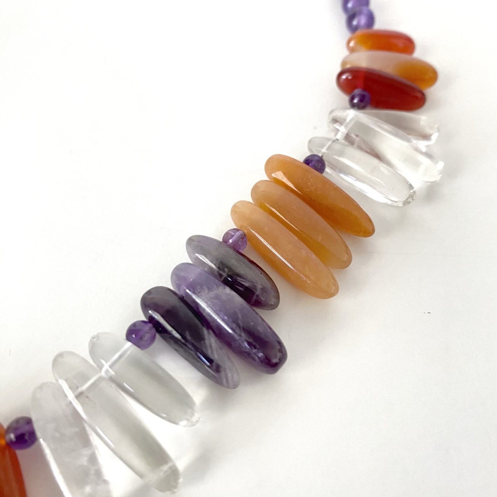 Jay King DTR Amethyst Carnelian Clear Quartz Claw Shard Necklace Estate Sterling