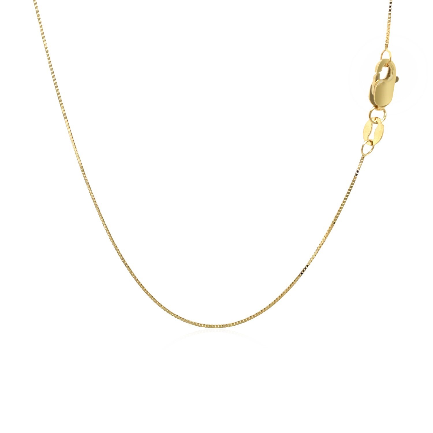 Classic Box Chain, 10K Yellow Gold, Size 18, 0.45 mm, Dainty, Polished