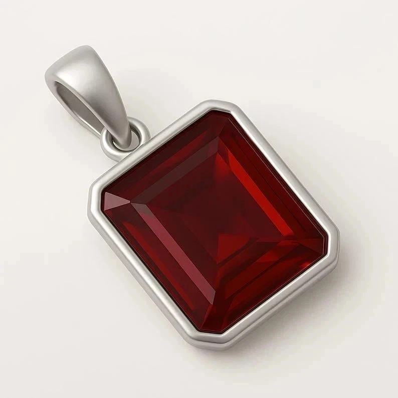 Certified 25 Ct Natural Red Painite Pendant in 925 Sterling Silver Best Gift