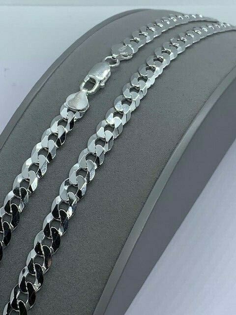 Sterling Silver 8.5mm Classic Flat Curb Chain 28″ / 70cm Neck Chain (1354)
