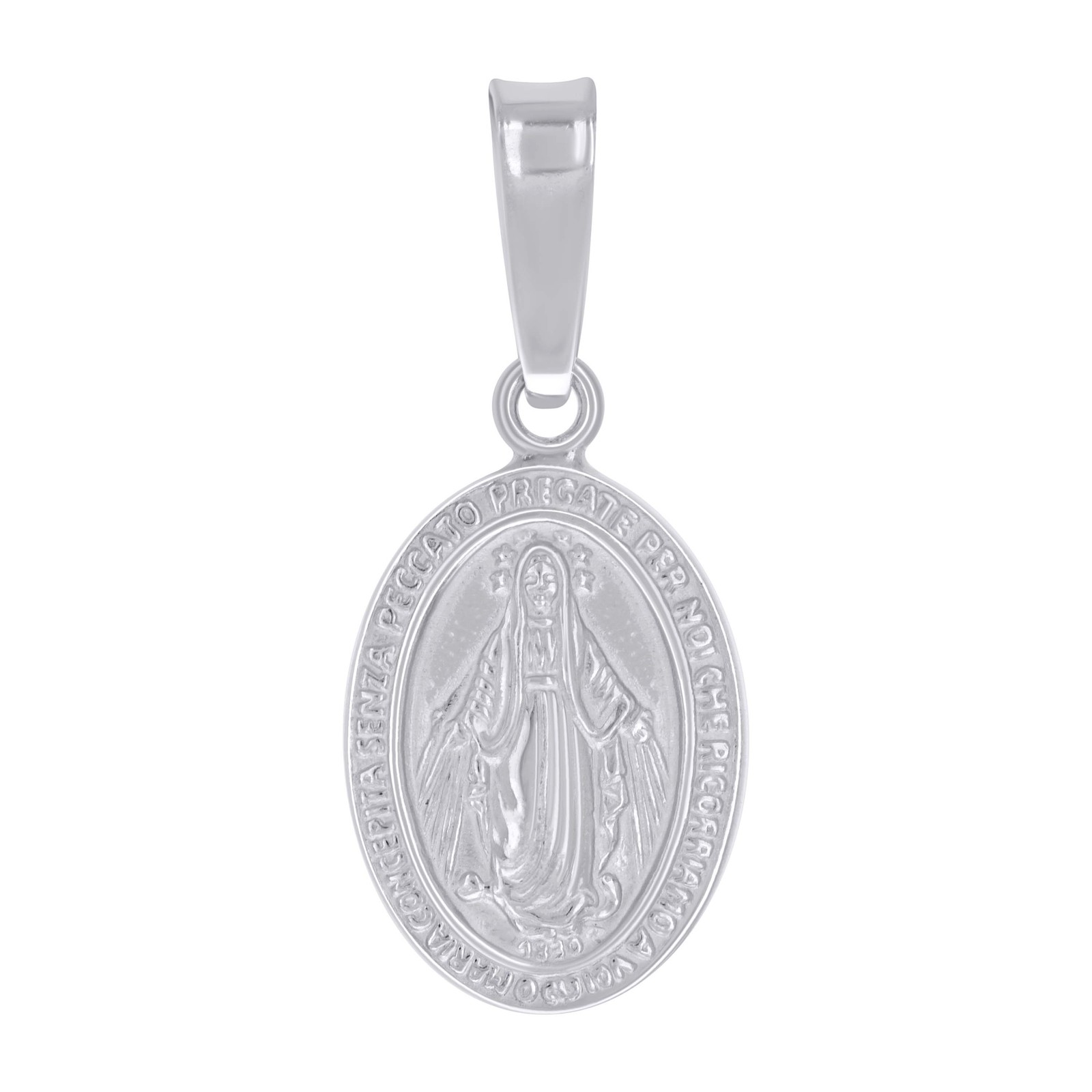 925 Sterling Silver Unisex Miraculous Medal Religious Charm Pendant