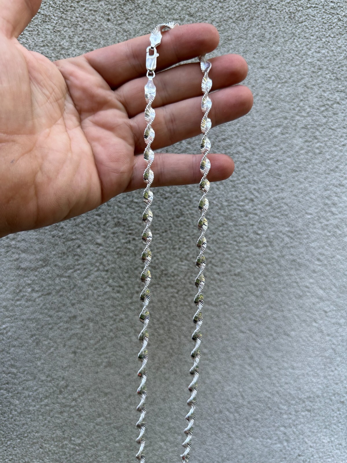 Real 925 Sterling Silver 6mm Loose Singapore Rope Chain Necklace Herringbone