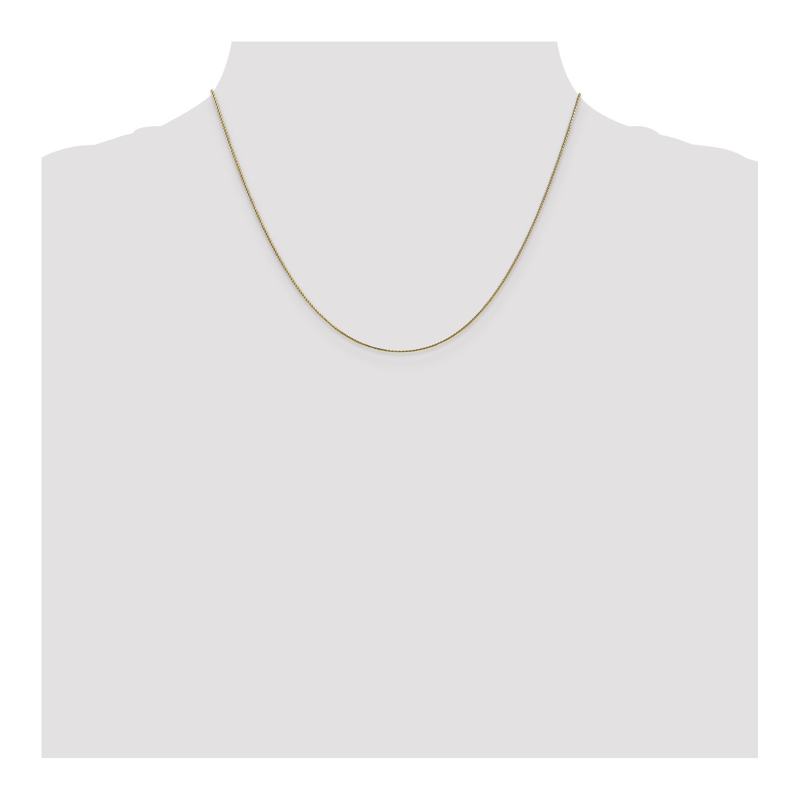 10K Yellow Gold 0.65mm Spiga (Wheat) Chain Necklace 18 Inch Mens Womens
