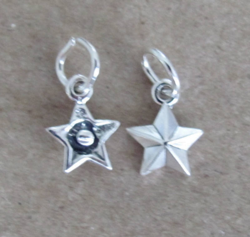 Very small Sterling Silver Star mini tiny charm.