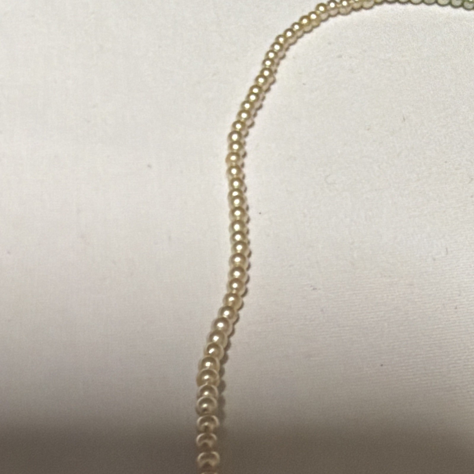 Vintage Deltah Simulated Pearl Necklace Sterling Rhinestone Clasp Original Tag