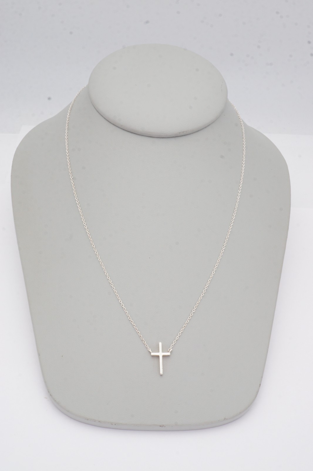 Sterling Silver 925 Cross Necklace 18.25″