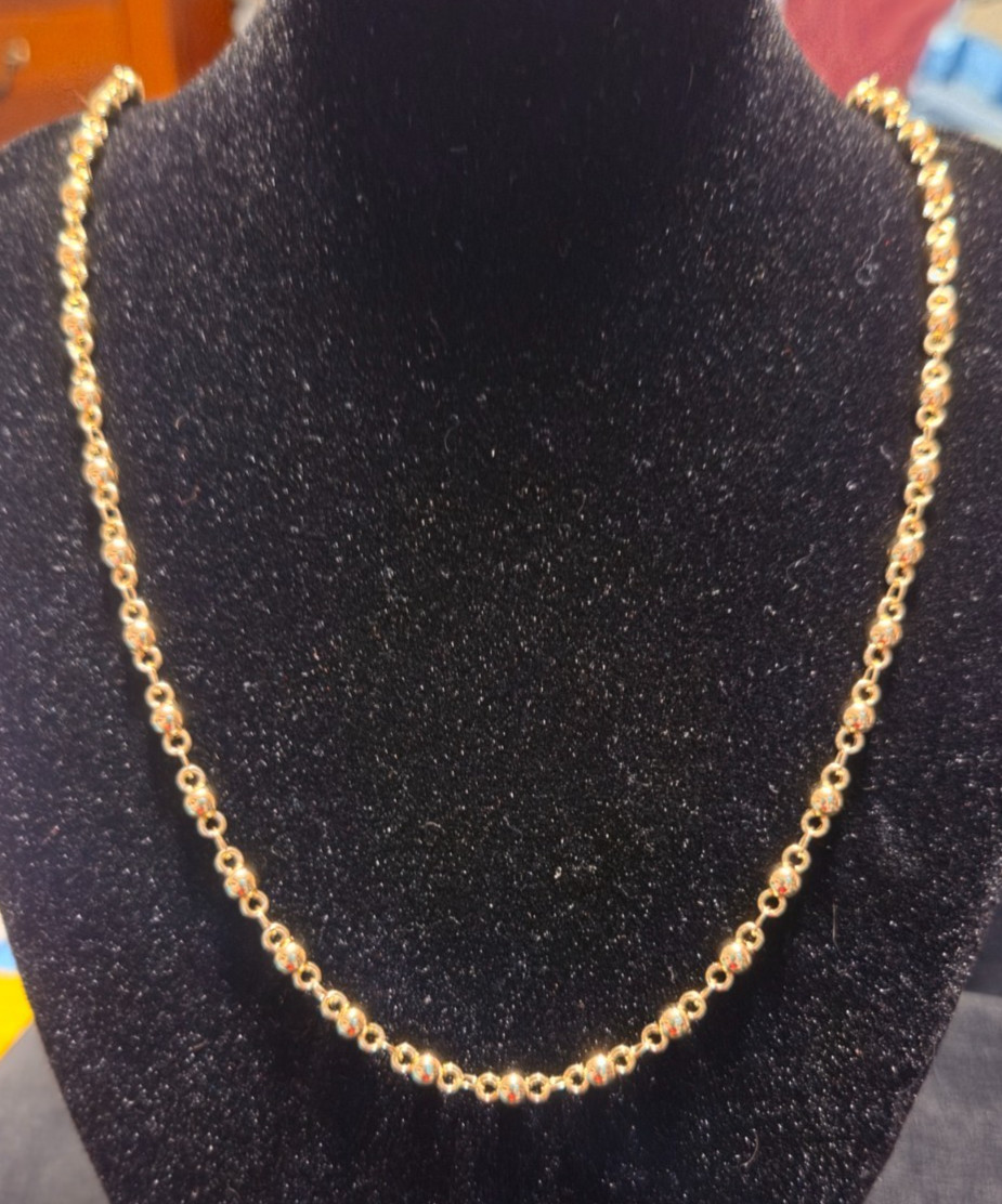 14k Yellow Gold Filled Chain Necklace ball links