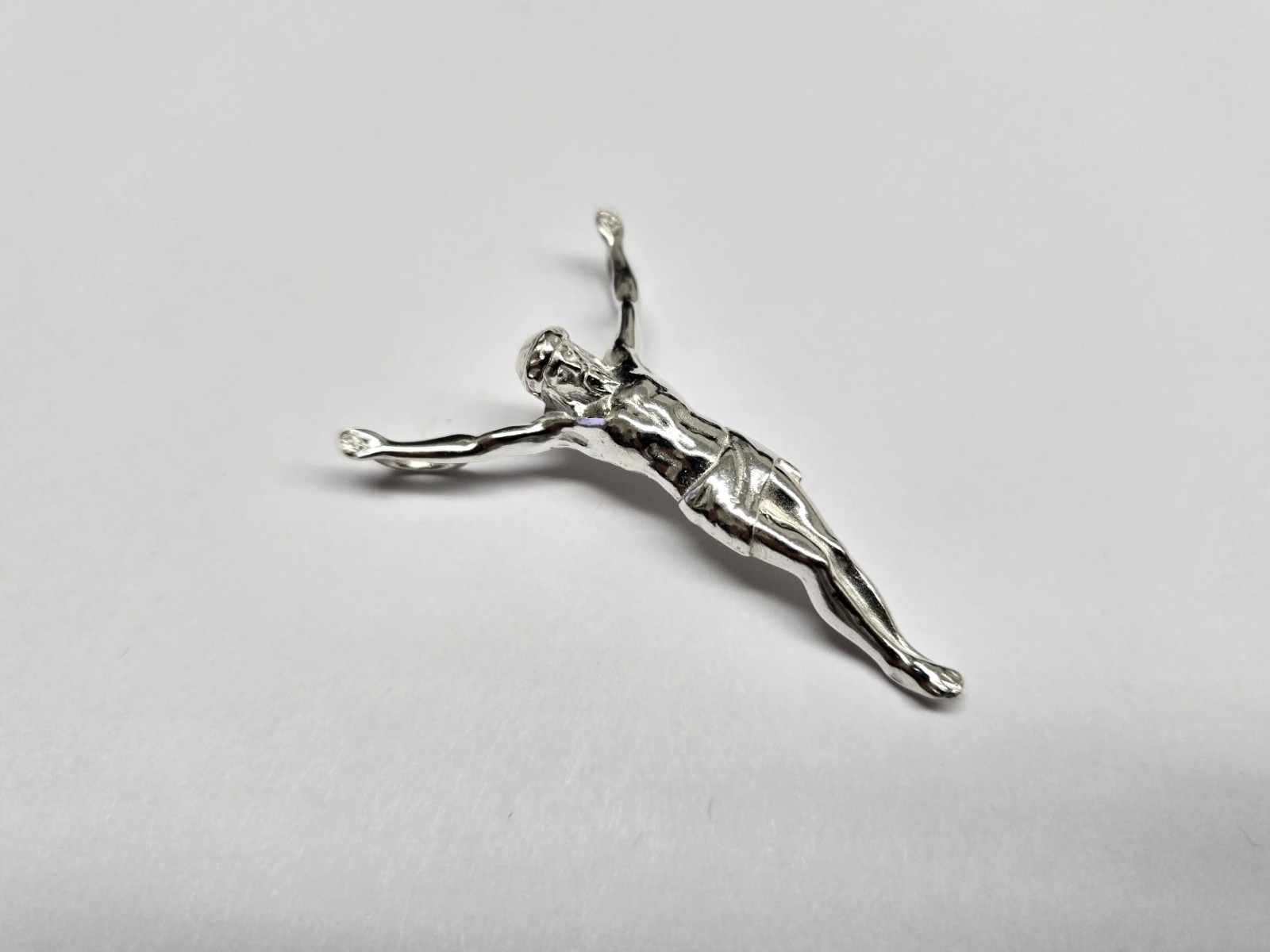 925 Sterling Silver Body of Jesus Christ Pendant 1 7/8 (47mm) Inch Tall
