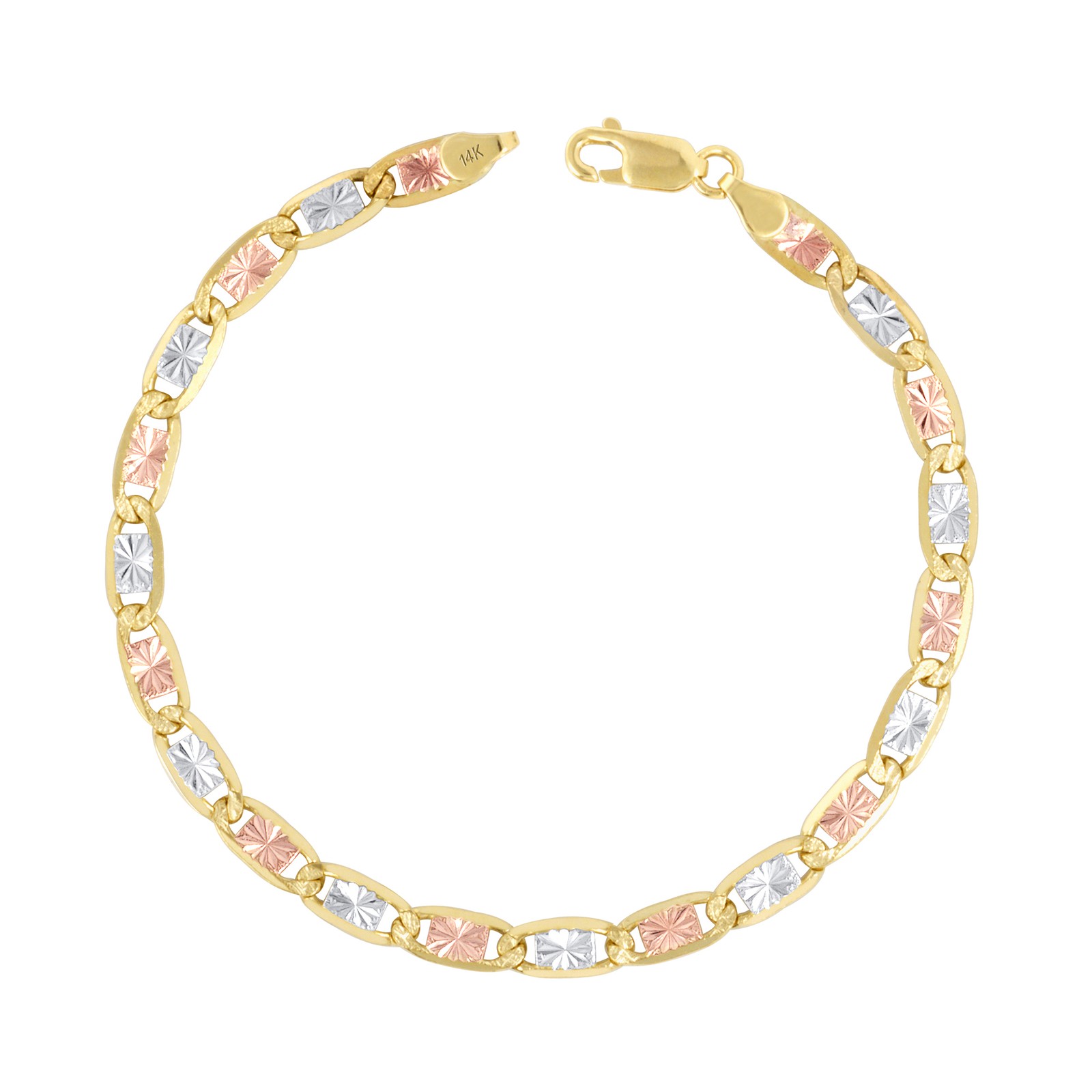 14K Yellow Rose White Gold 1.5mm-6mm Valentino Chain Necklace Bracelet 7″- 26″