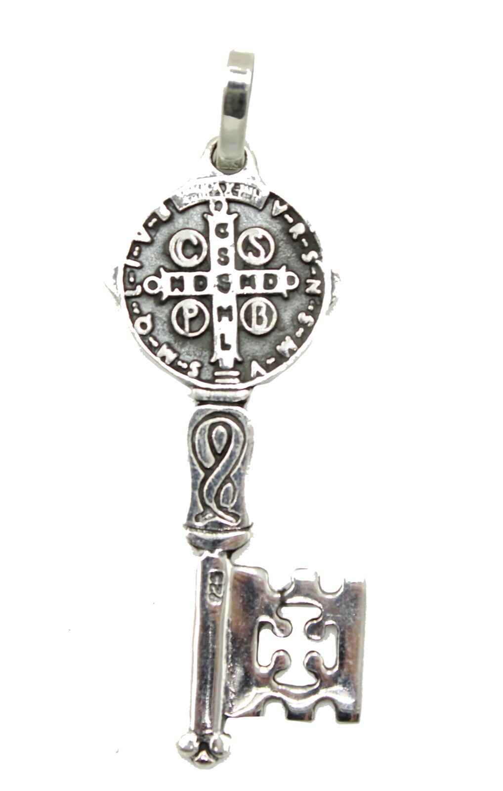 San Benito Key Pendant .925 Sterling Silver Pendant – St Benedict Key Silver