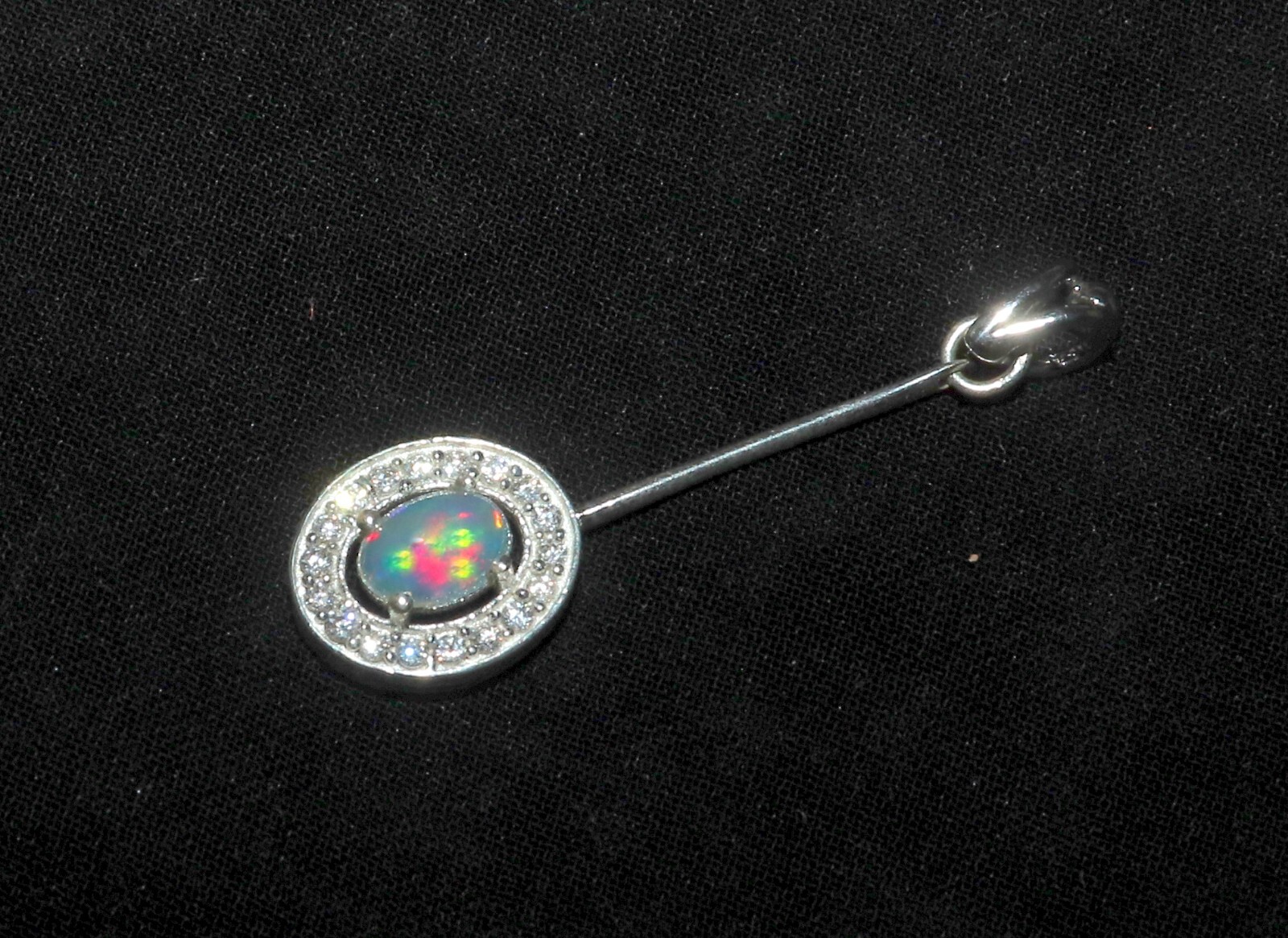 Natural Ethiopian opal pendant with sterling silver valentine gift for her 40 mm