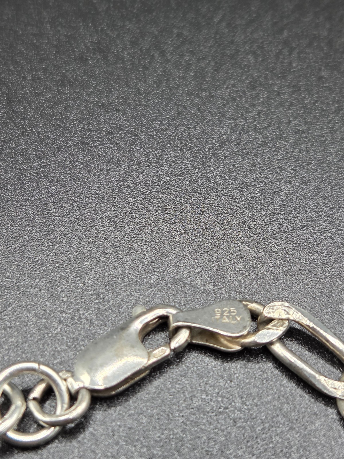 925 Italy Sterling Silver Figaro Chain Link Necklace 16.5″