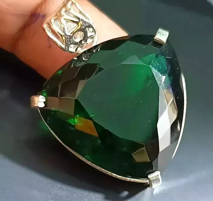 90.65 Ct Natural Tsavorite Green Garnet 925 Solid Silver Pendant Gemstone