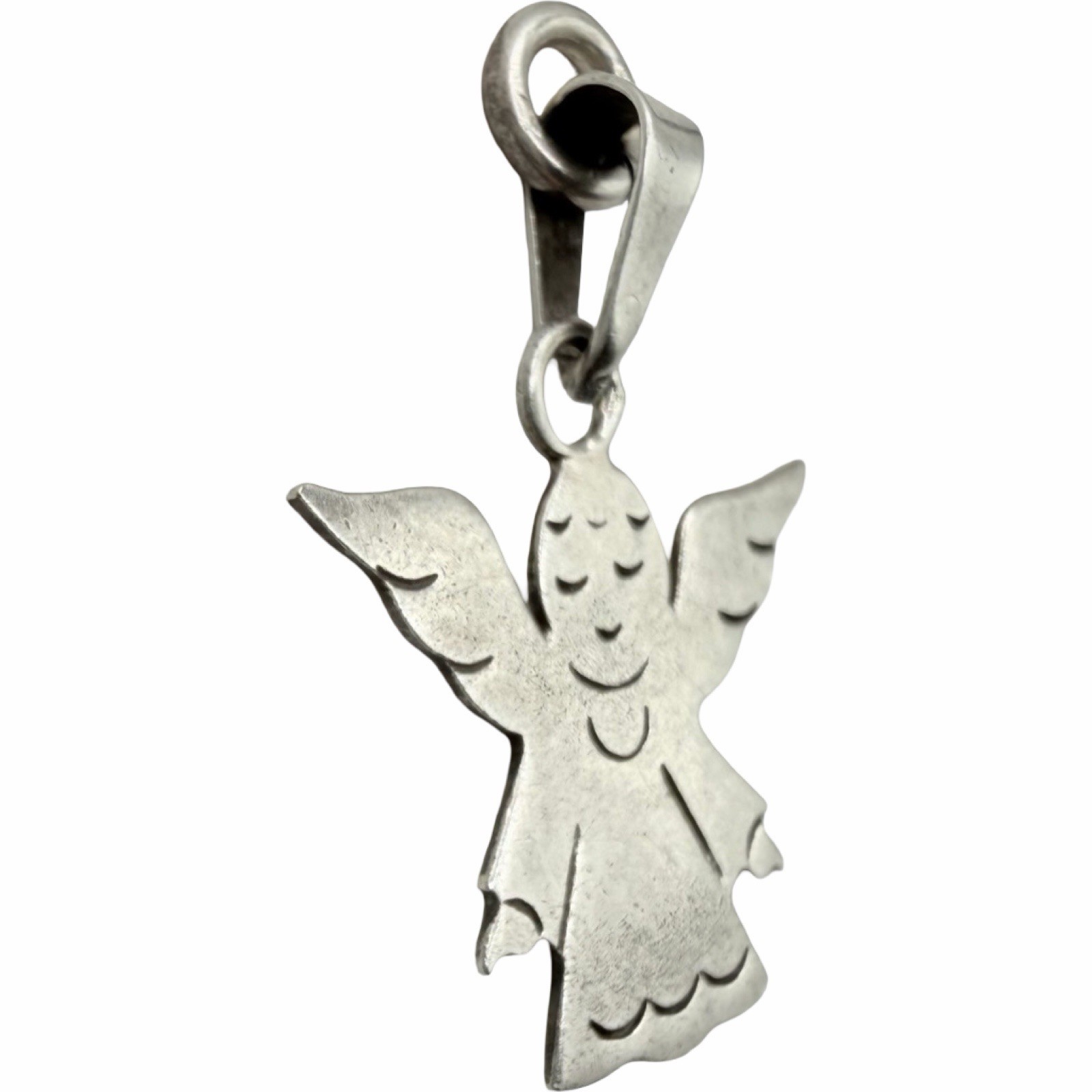 Artisan 925 Sterling Silver Angel Pendant Handcrafted Guardian Angel Charm
