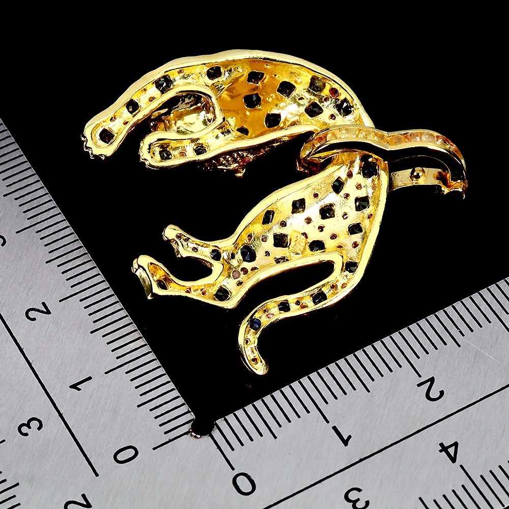 925 Sterling Silver Pendant Sapphire Round Diamond Cut Gemstone Tiger Jewelry