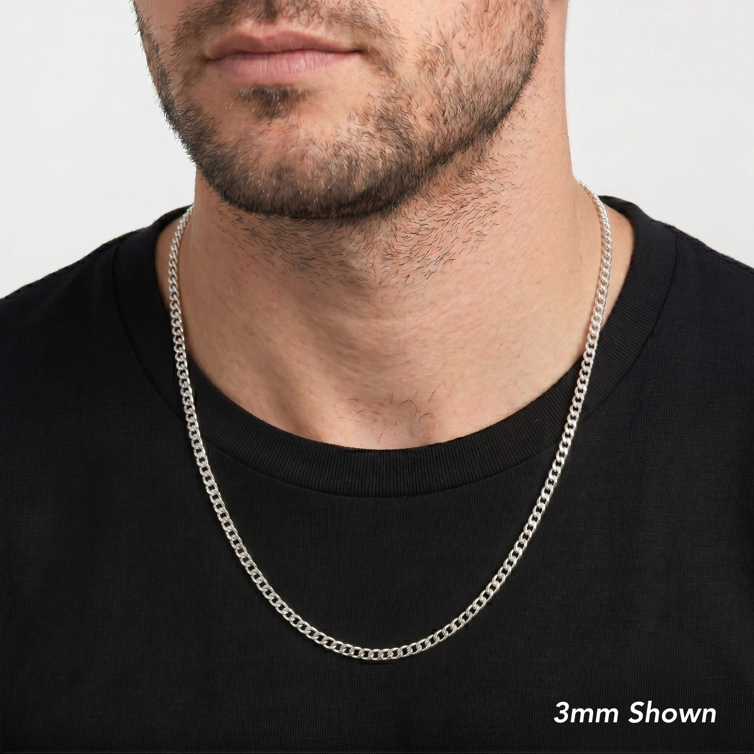 Solid 925 Sterling Silver 3mm-7.5mm Curb Link Chain Italian Necklace 16″-24″