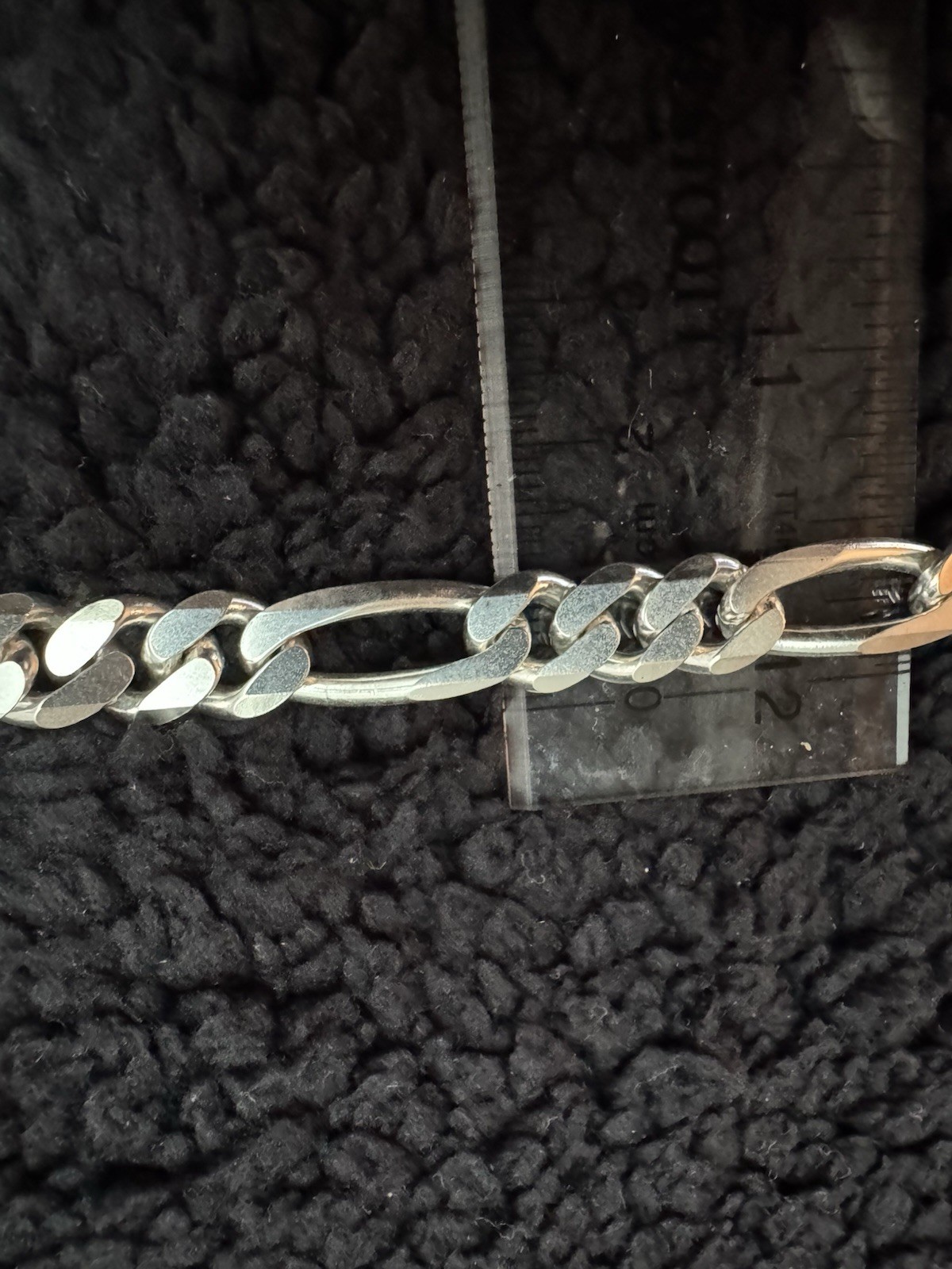 Sterling Silver 925 Figaro Chain Necklace 20 in with Lobster Closure
