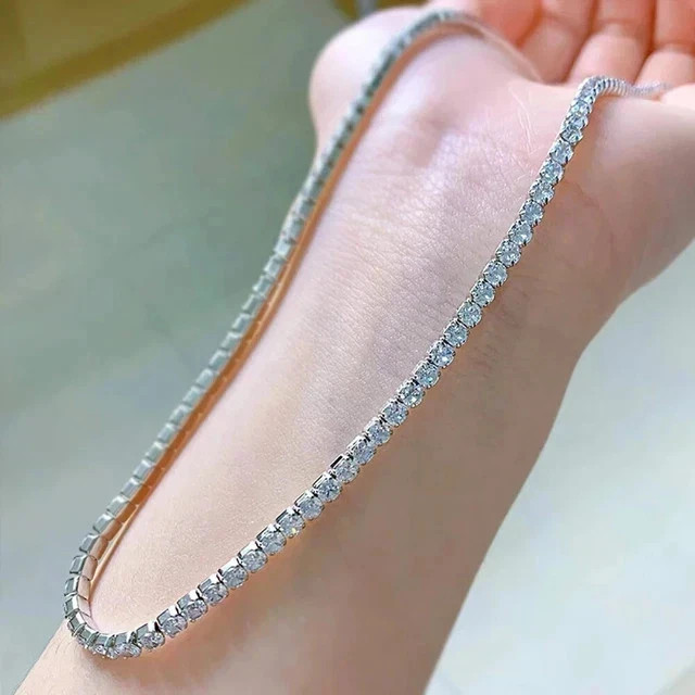 20CT Round Cut Lab Created Diamond Women’s Tennis Necklace 14k White Gold Plated