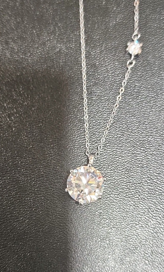 Princess Necklace Moissanite, Round, 4.00 ct, Eye Clean, Excellent Cut
