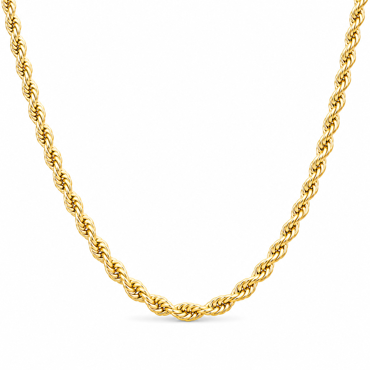 Italian 1/200 14k Yellow Gold Rope Chain Cadena Necklace Men Women 3mm 20in
