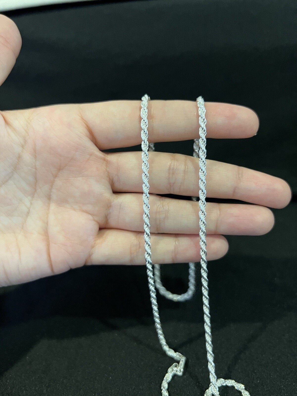 .925 Sterling Silver Men Women Twisted Rope Chain Necklace 18 20 22 24 26 28 30