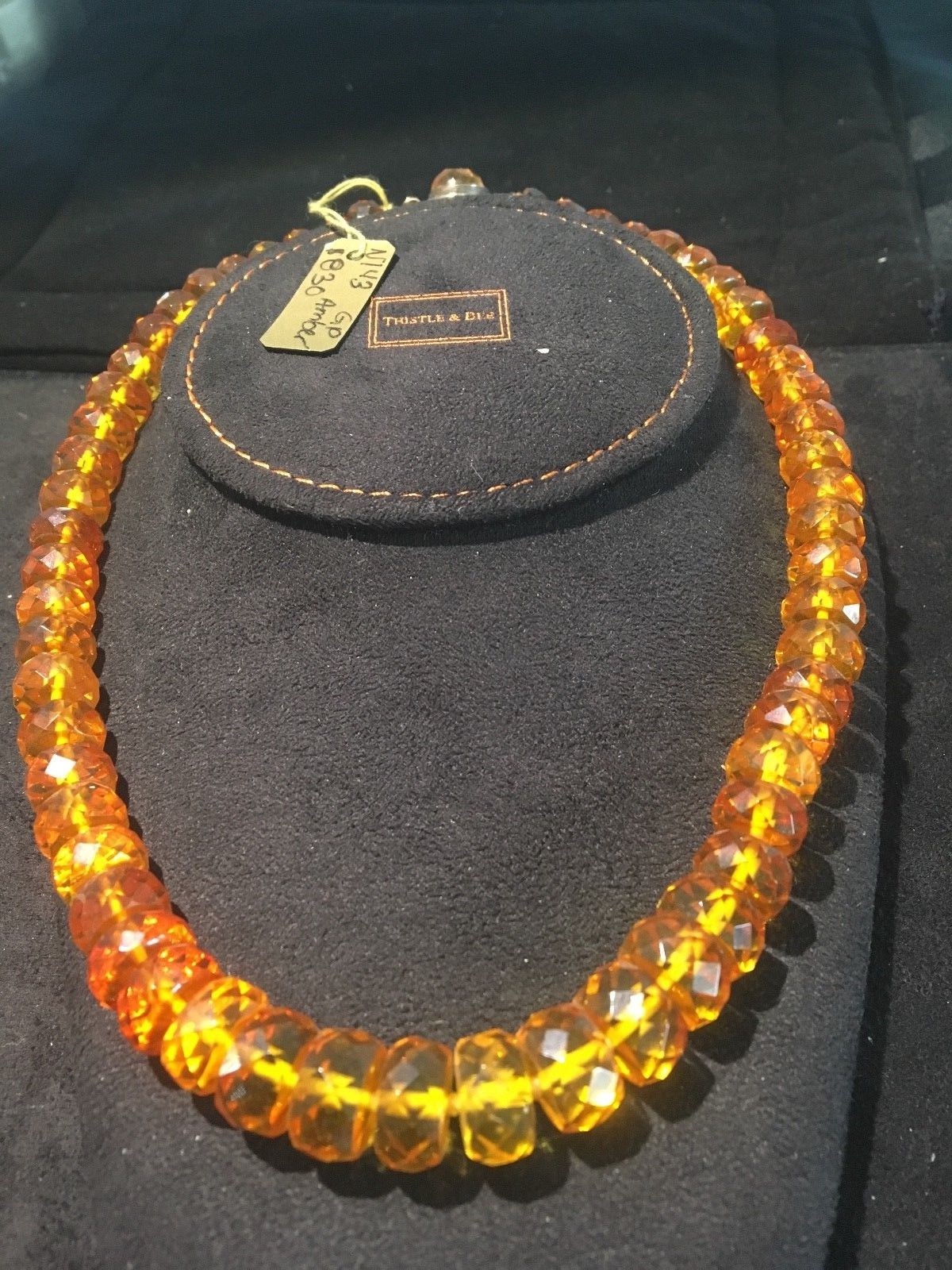 AMBER NECKLACE – 1/4″ diameter oblong, 16 1/2″ length from Amber by Graciano