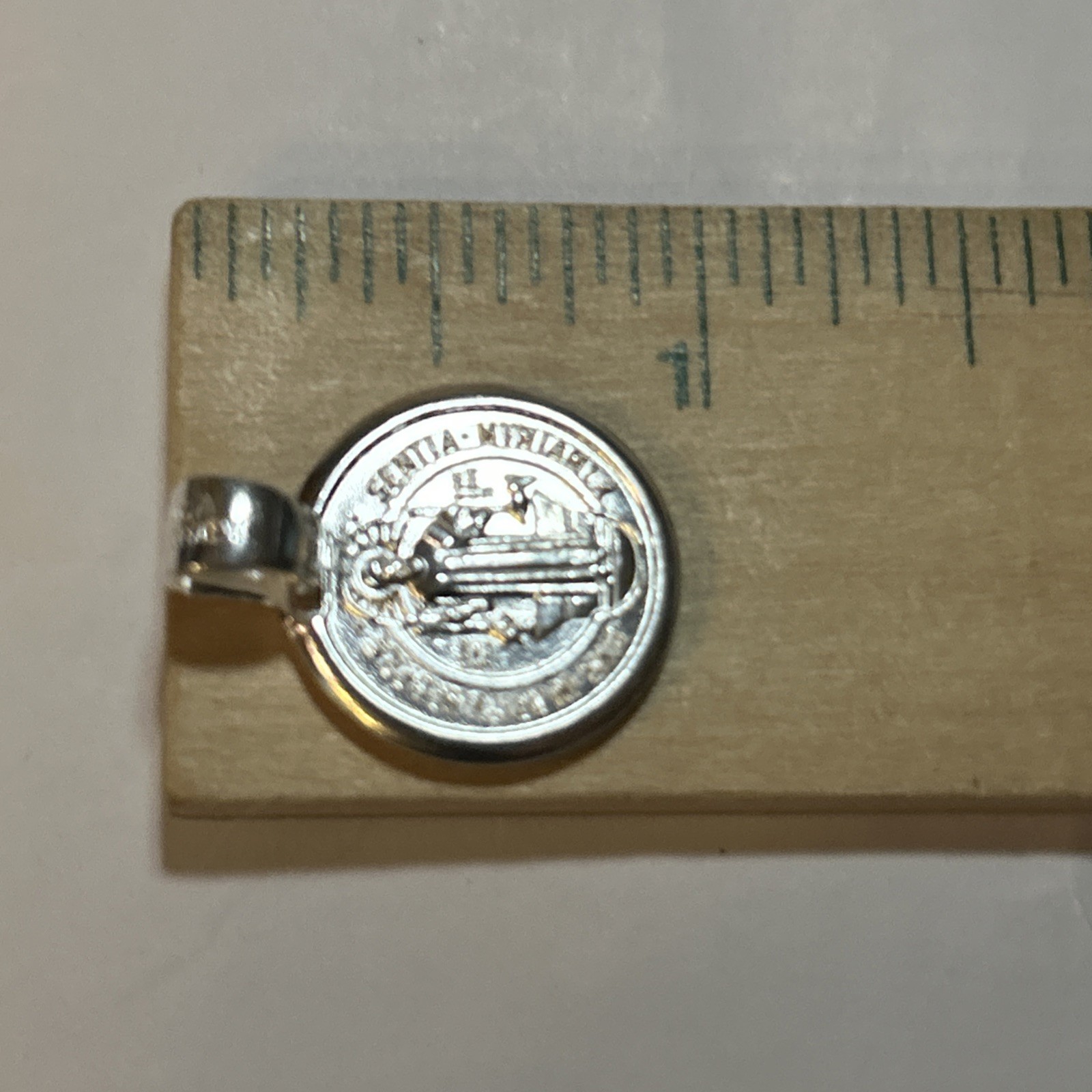 925 Sterling Silver Saint Benedict Medal Round Pendant 2 Sided Prayers NEW Solid