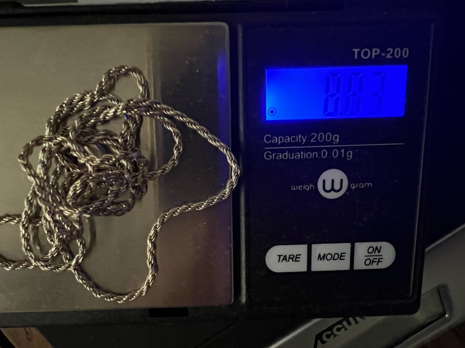 929 ITALY Sterling Silver Twisted Rope Chain 30 Inches 2mm Width, 8.83gm