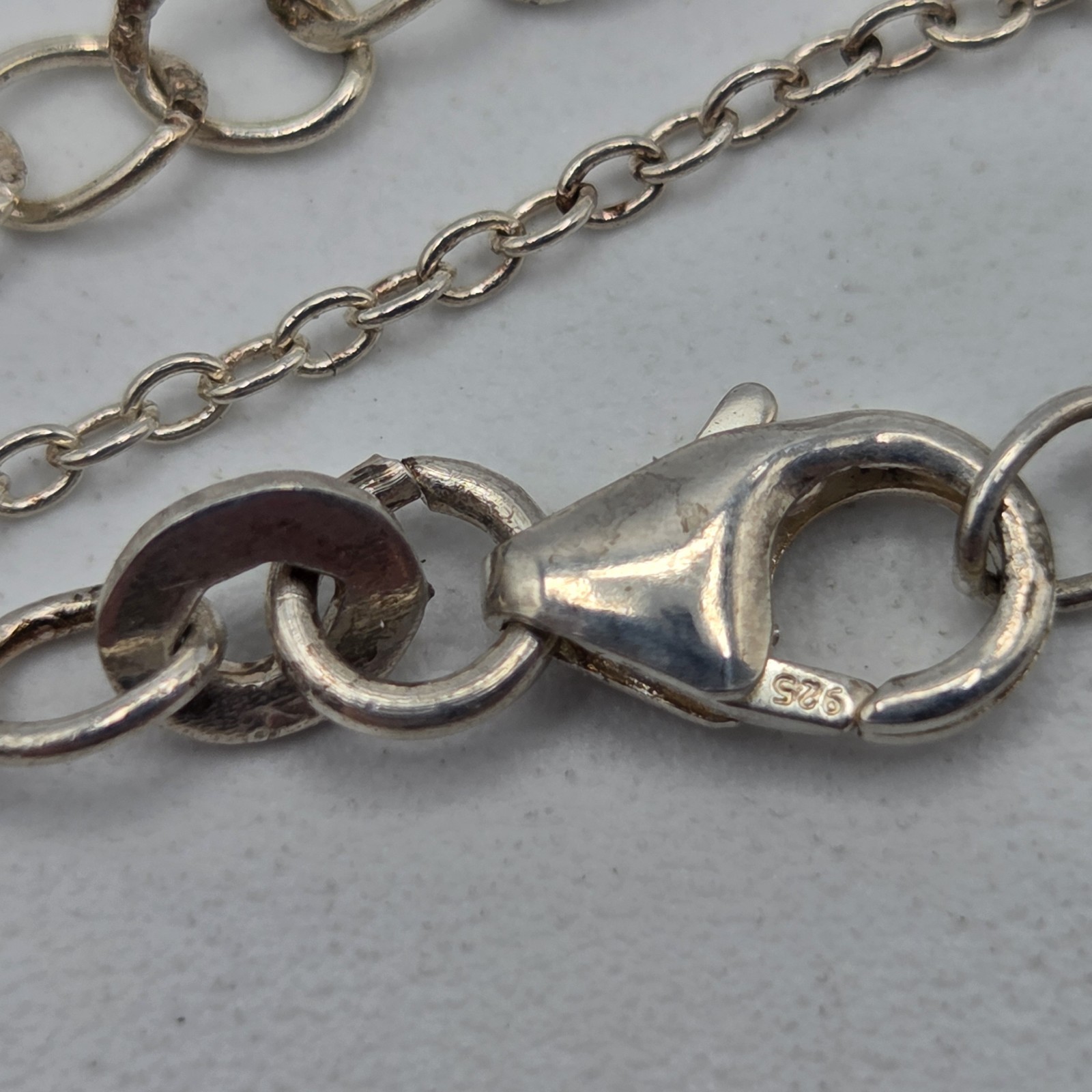 Vintage 925 Sterling Silver Labradorite Pendant Necklace India YS 18″ Chain