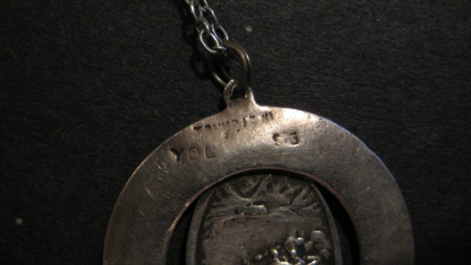 RARE VINTAGE Y D L TRINIDAD SILVER ST. CHRISTOPHER – DOUBLE SIDED