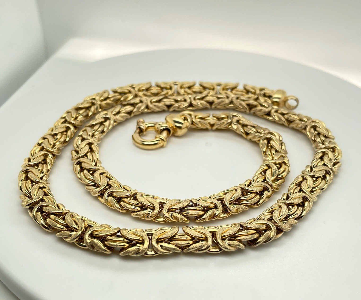 Vermeil 925 8.5mm Wide Turkish Rope Chain Necklace 20 3/8 Inches – 39.8 Grams