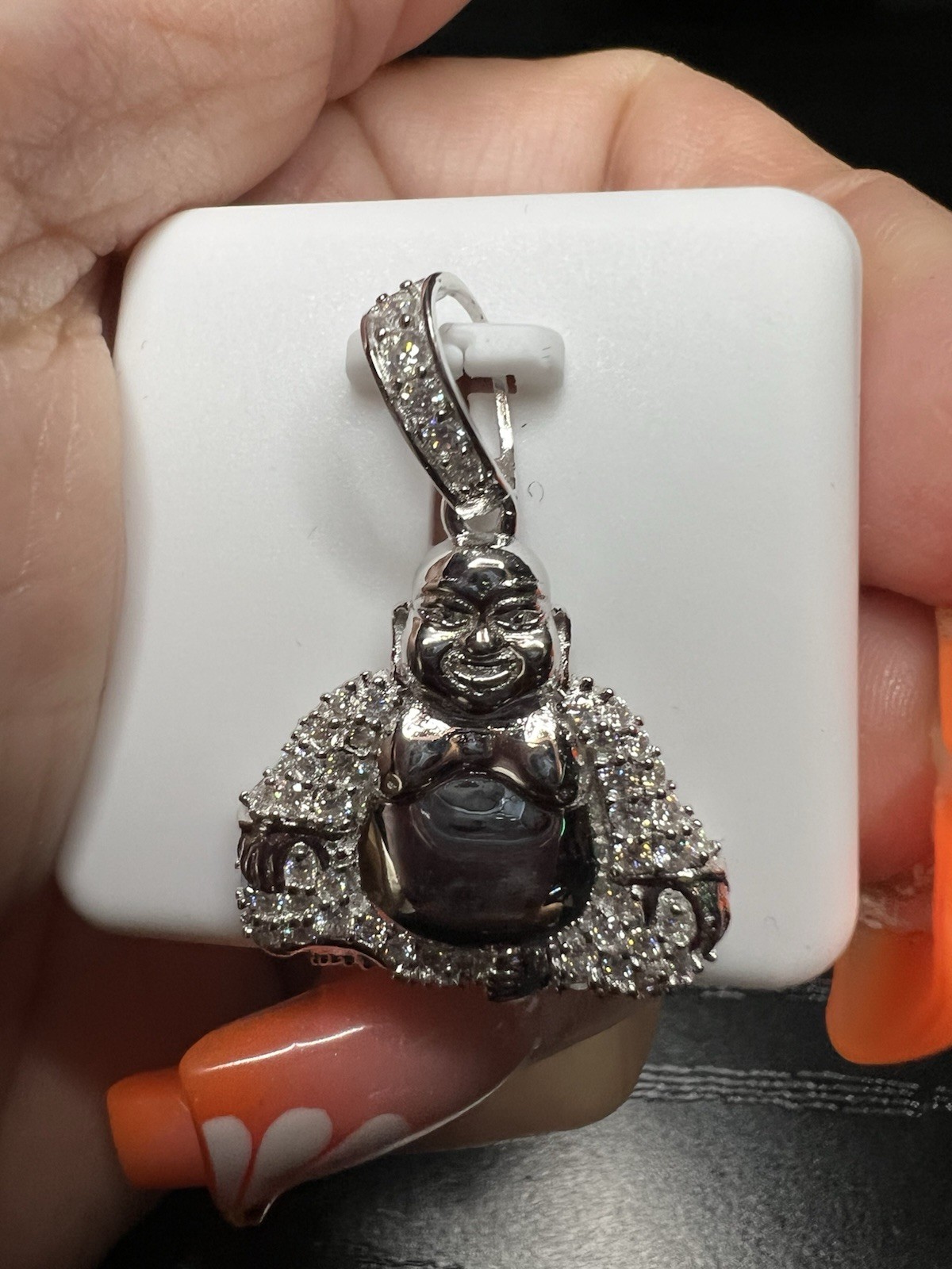 925 Sterling Silver 1.50ctw Moissanite Budda Pendant