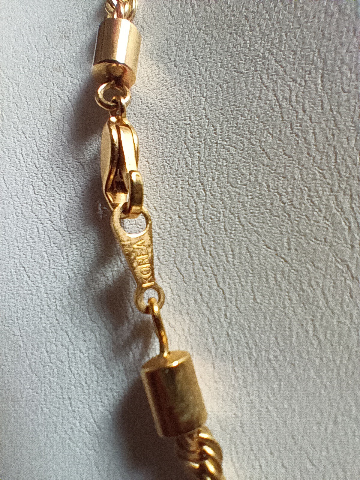 ROPE CHAIN Necklace 14KGP Yellow Gold Plated 16″ gorgeous piece!