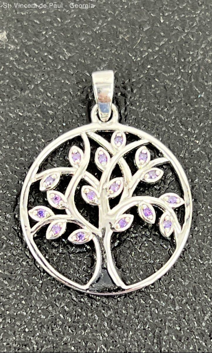 925 Sterling Silver 1.71 g Unbranded Pendant w/ Amethyst