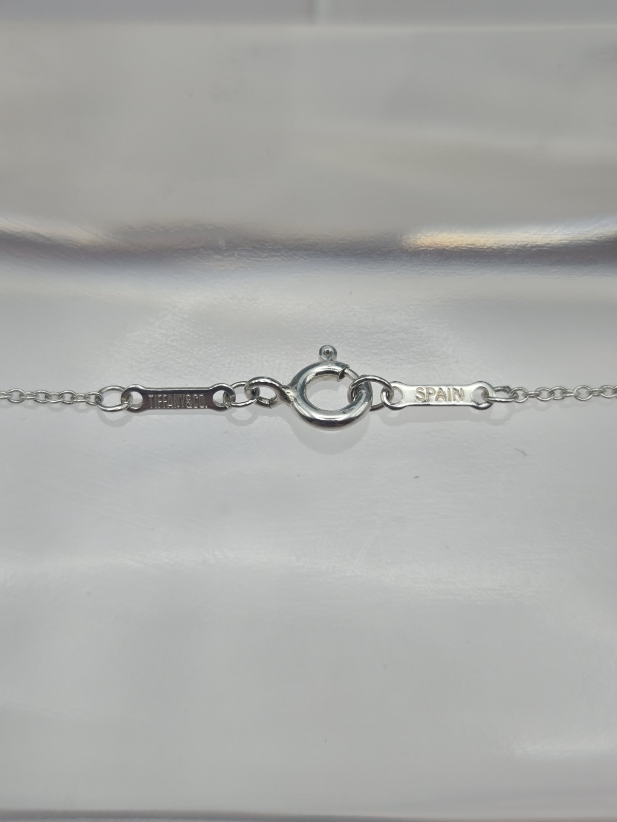 Tiffany & Co. Elsa Peretti Small Round Link 16″ Chain Necklace Silver Ag 925