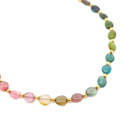Multicolor Tourmaline Necklace Pendant K18YG/750 – 9.4g Yellow Gold From Japan