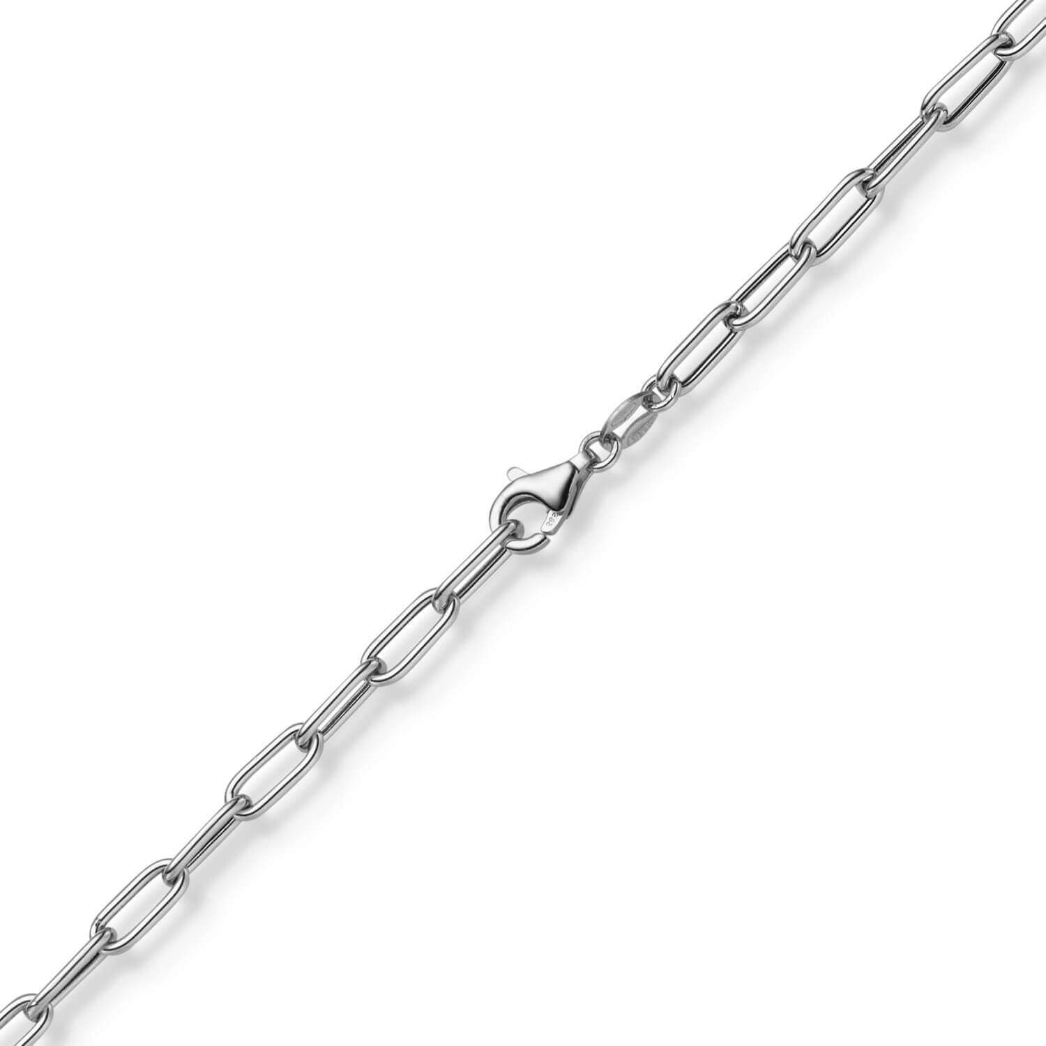 3.5mm Paper Clip Anchor Wide Chain Choker Necklace 585 Gold White Gold 70cm