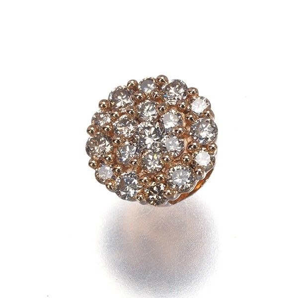Auth GSTV Pendant Brown Diamond 0.30ct Paved 18K 750 Rose Gold