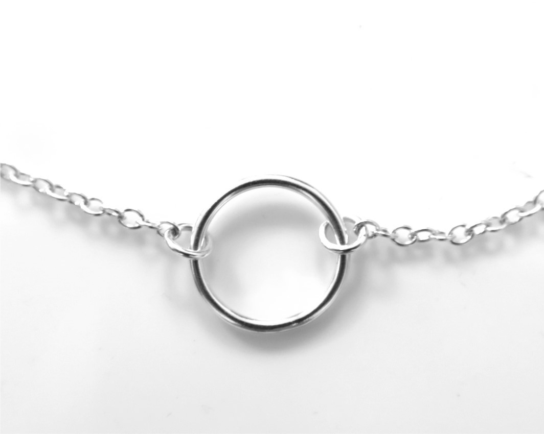 15mm Sterling Silver Karma Necklace Eternity Infinity Circle Ring Chain Handmade