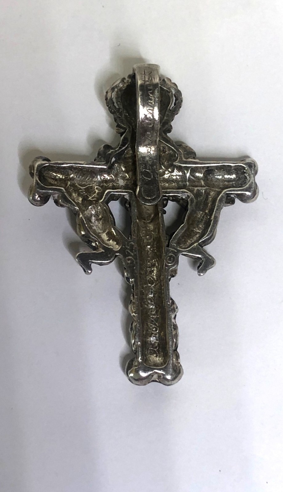 Vintage Andrea Barnett Sterling Silver Cherubim Angel Cross Pendant Necklace