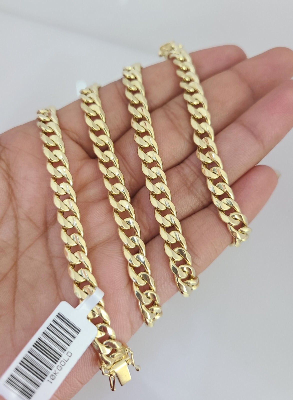 Real 10K Gold HOLLOW Miami Cuban Link Chain Necklace 26 inch 6mm Mens Real